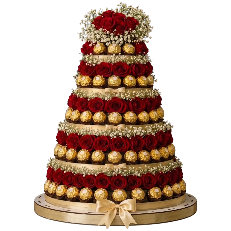 Luxury Red Rose & White Tulip Bouquet